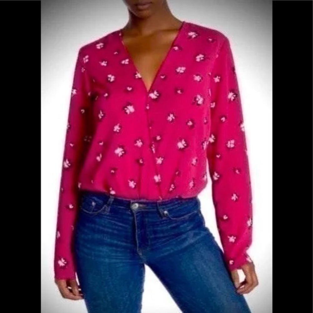 Free Press pink floral bodysuit